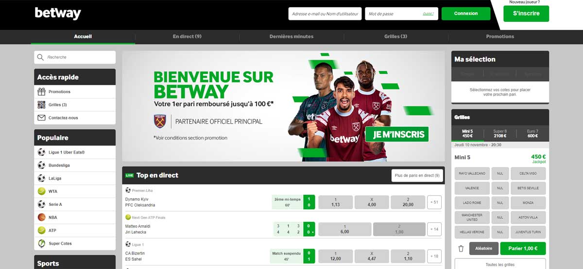 betway home