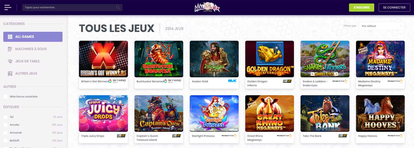 Madnix Jeux de Casino