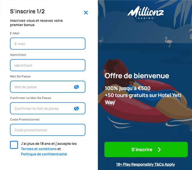 Millionz S'inscrire