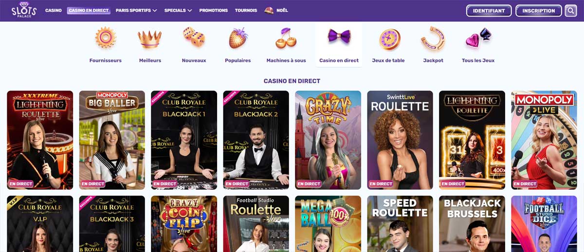 Slots Palace Casino en Direct