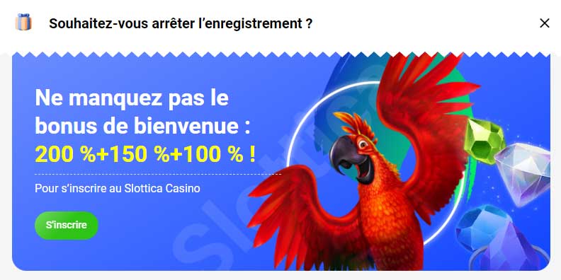 Slottica Bonus de Bienvenue