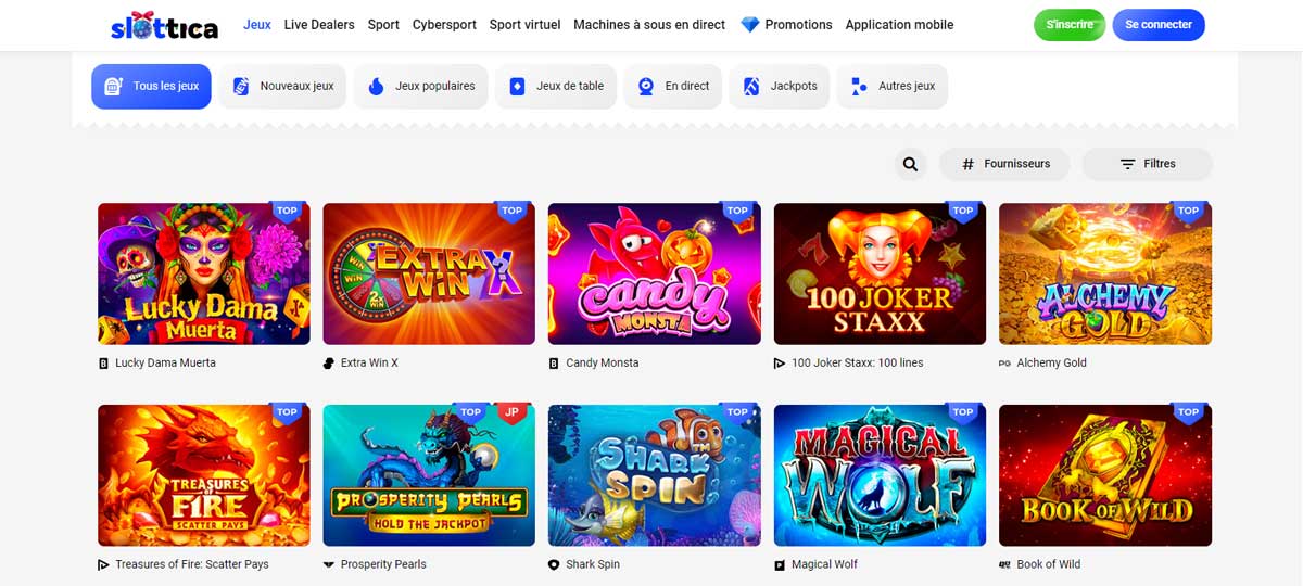 Slottica Jeux de Casino