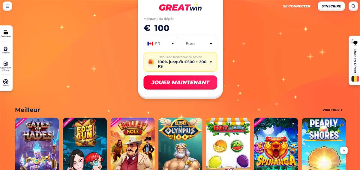 GreatWin Page-d'accueil