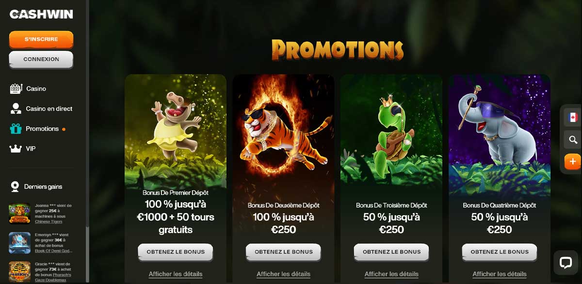 Bonus et promotions