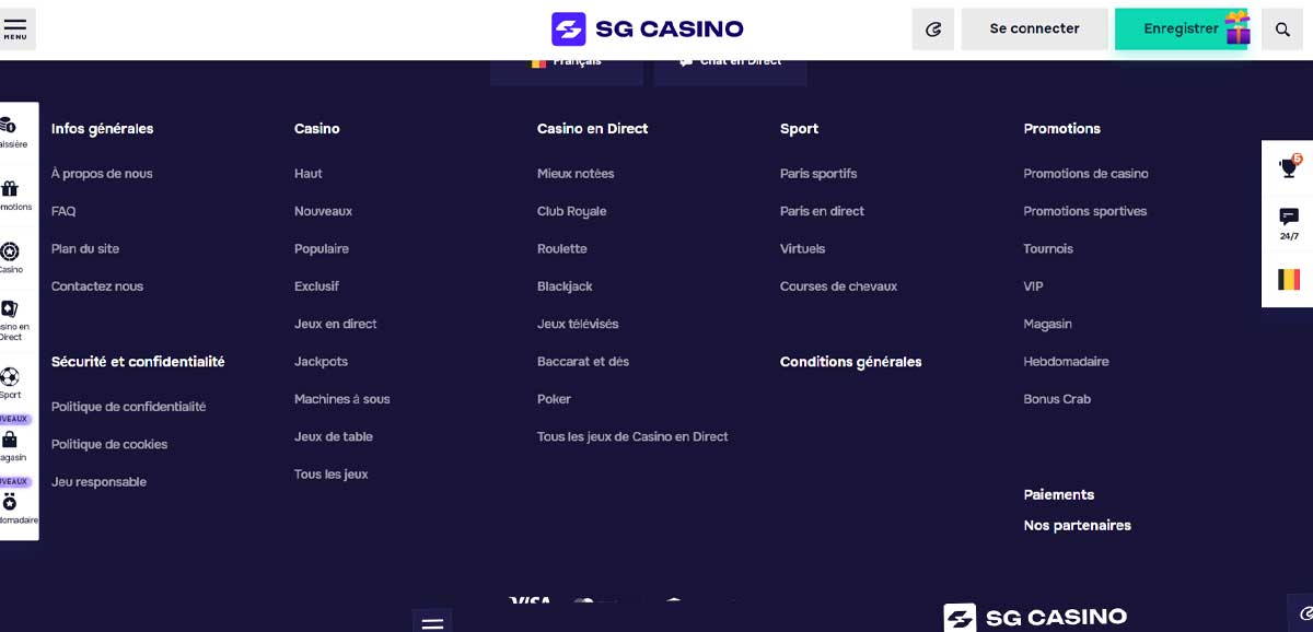 Informations de casino