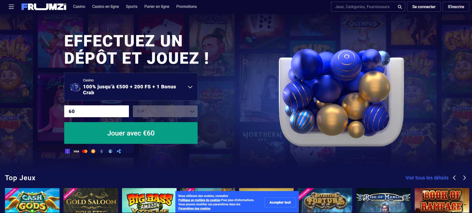 Frumzi Casino Avis 2024|💸Bonus de 500 € et 200 FS!